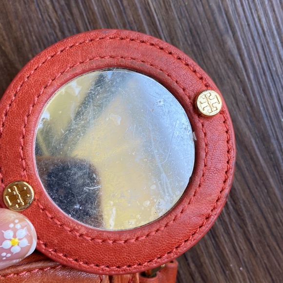 Tory Burch Orange Brown Pebble Mini Bag - Picture 10 of 12